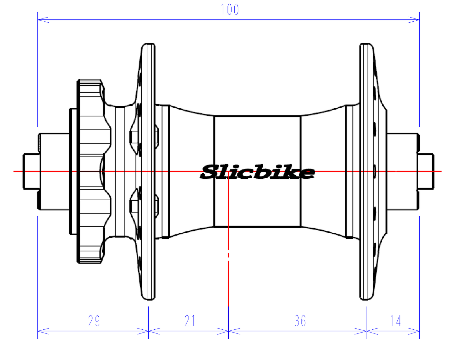 48H 100 Front Hub by Slic from Osaka