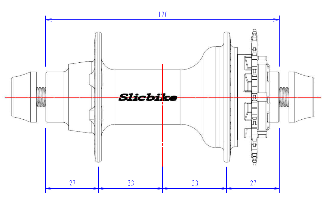 48H 120 Rear Hub by Slic from Osaka