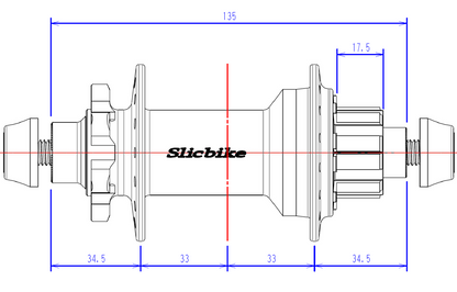 32H/48H 135 Rear Hub by Slic from Osaka